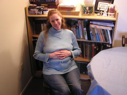 Katie has a big fat tummy.