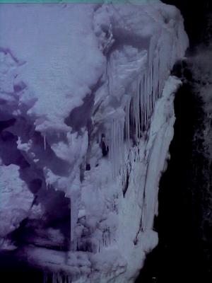 Ice at Mission Falls.