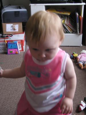 Sarah in her cheerleading outfit.