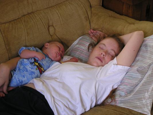 Katie and Noah are asleep again.