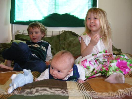 Joshua decides to be on his tummy.