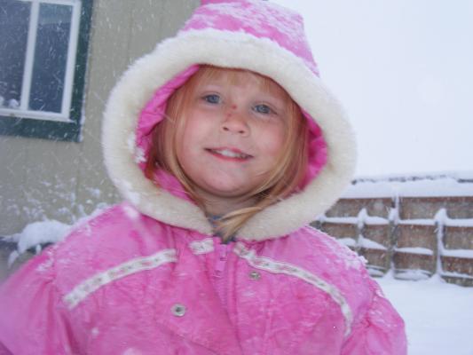 Sarah in the snow.