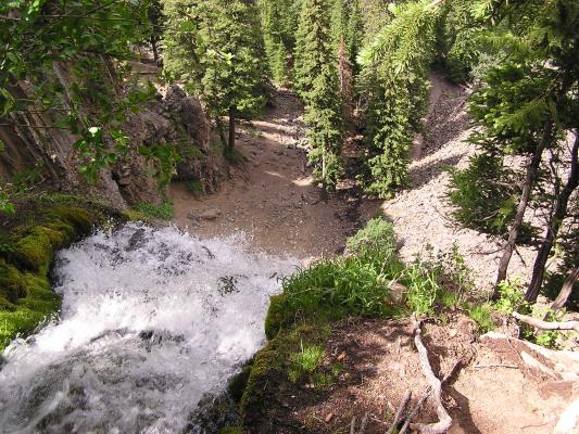 Looking down the falls...Where are Katie and Noah?