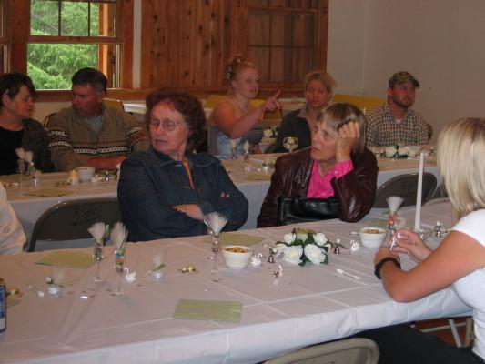 people at Charis's wedding reception