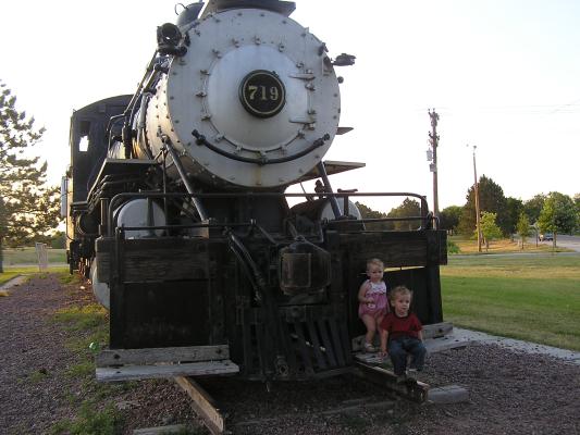 Sarah and Noah on the train