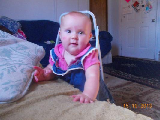 Hannah standing.