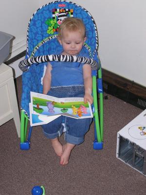 Noah decided to sit down and read a book.