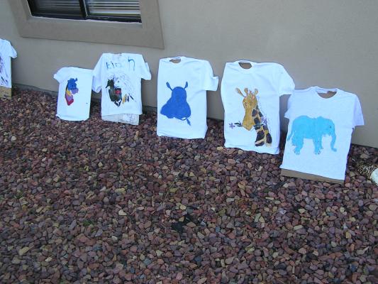 Painting shirts for Vacation Bible School