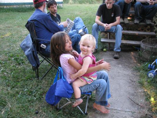 Andrea plays with Sarah