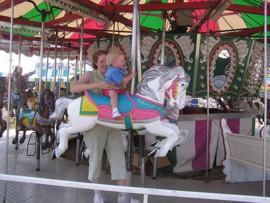 Sarah on a carousel horse