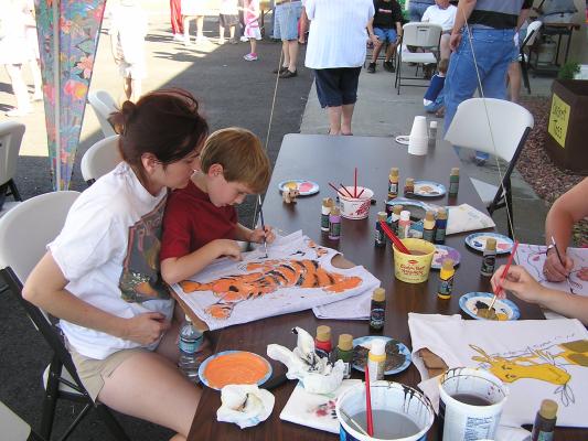 Painting shirts for Vacation Bible School