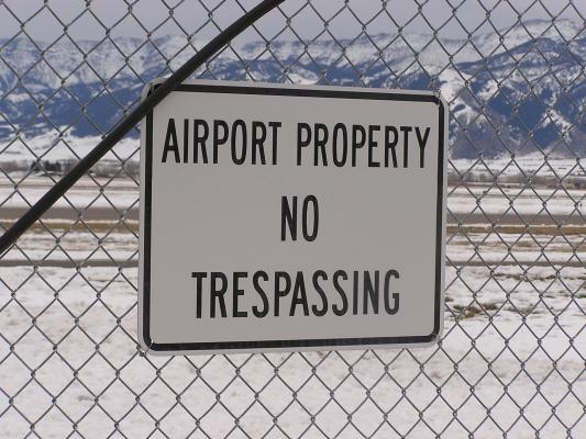 Airport property no trespassing.