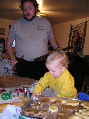 Benji and Noah baked some sugar cookies.