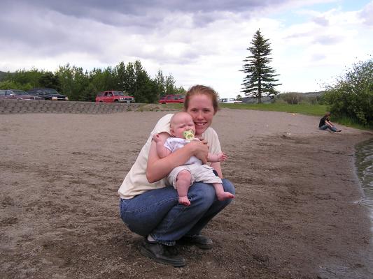 Katie and Sarah at the lake.