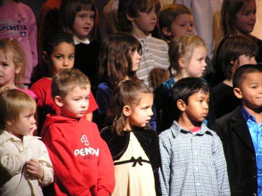 Andrea and her class at the Christmas program.
