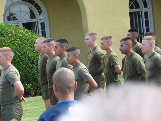 Matthew graduated from Marine boot camp.