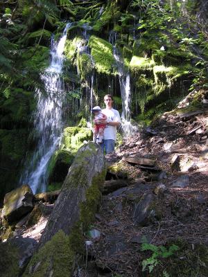 David and Sarah by the waterfall.