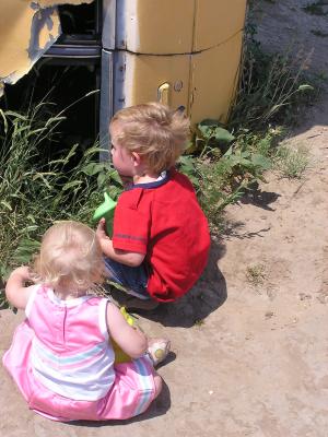 Sarah and Noah at Carhenge