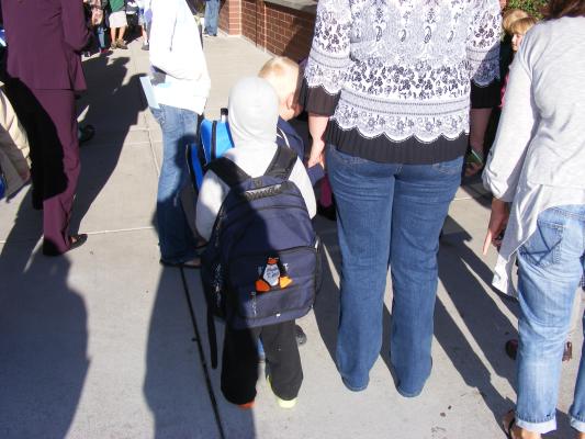 Noah lining up.