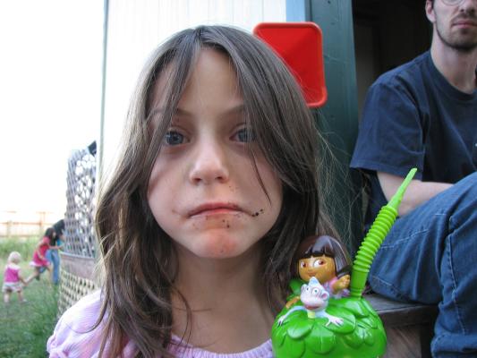 Andrea ate some chocolate cake