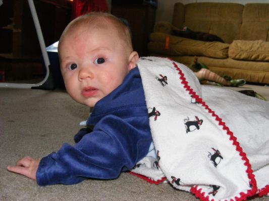 Joshua does tummy time