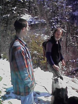 Jim and Eugene on a hick to Mission Falls.