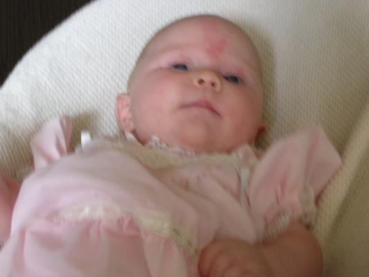 Sarah in her vibrating chair.