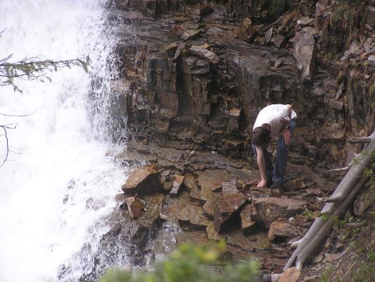 David at the edge of the falls.