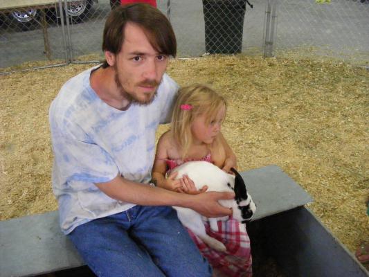 David and Sarah hold bunny