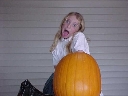Stephanie enjoying her pumkin