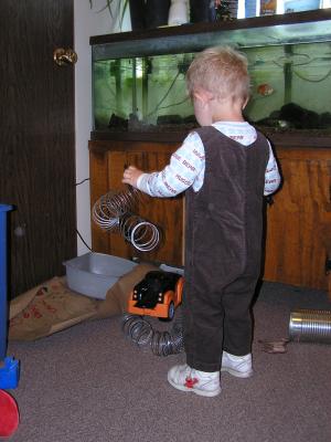 Noah wears a brown outfit that his Uncle Benji wore.