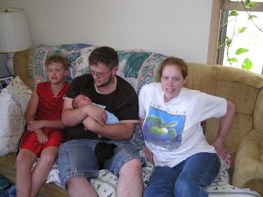 Uncle Joe, Uncle Titus and Mommy with Noah