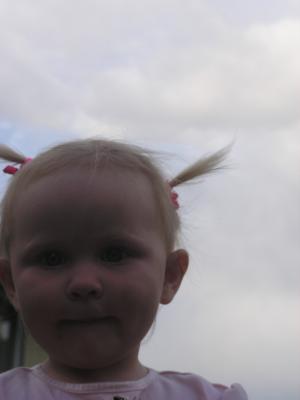 Sarah in pigtails