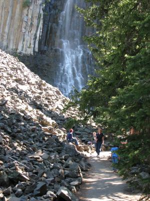 Katie and Sarah are coming down the trail