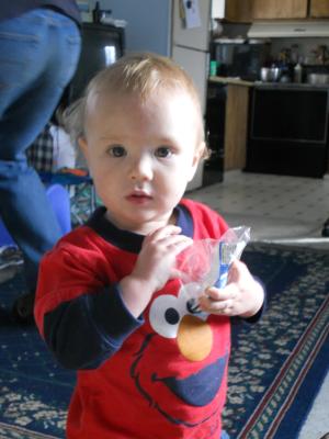 Josh with a bottle. 