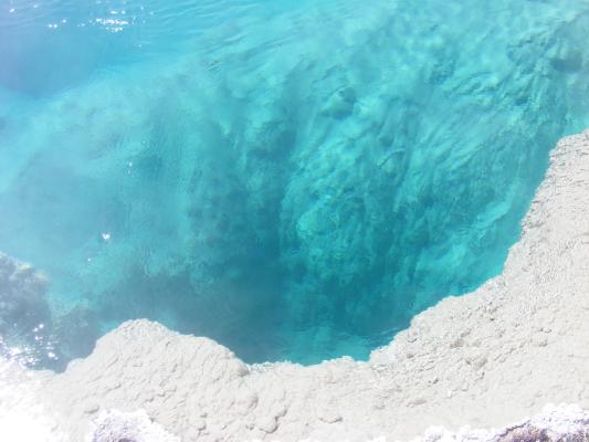 Clear blue water