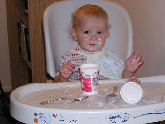 I'm covered in yogurt