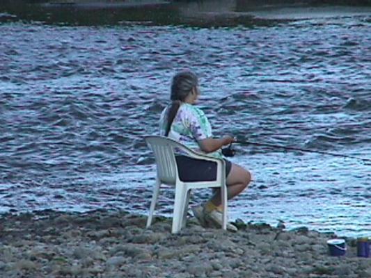 Bea goes fishing.