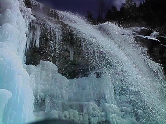 Mission Falls in the Winter.