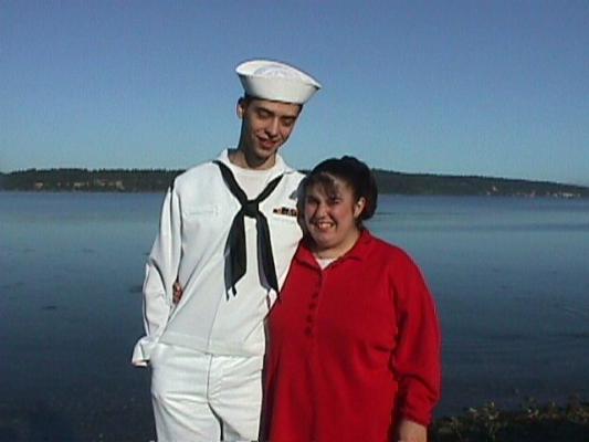 Michael in his dress whites with Keeley
