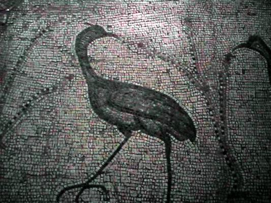 Mosaic at the Church of the Loaves and Fishes
