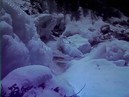 Ice at Mission Falls.