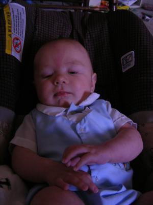 baby in blue suet.