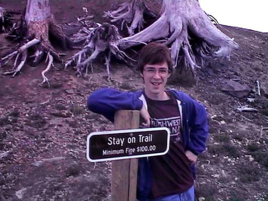 Jim, stay on trail; minimum fine $100.00