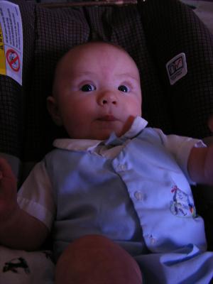Joshua in the blue suet which was his father's