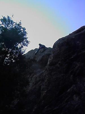 David comming down from a rock