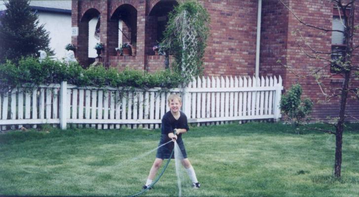 Joe with a hose.