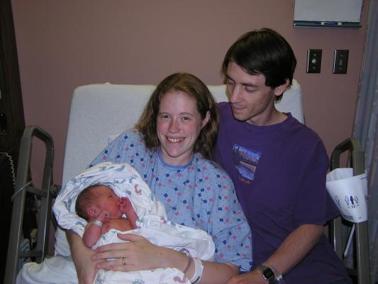 The proud parents with Noah