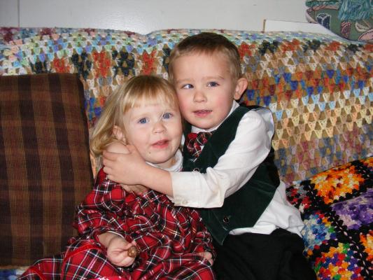 Christmas photo of Noah and Sarah