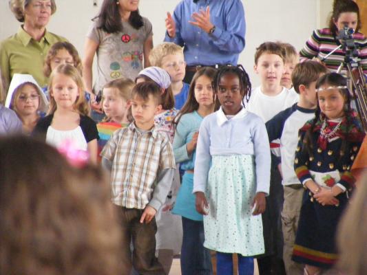 Andrea at International day Joycelyn is in front of her.